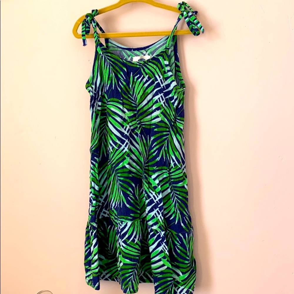 Palm print summer dress